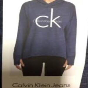 CALVIN KLEIN X-Large Textured Logo High-Low Hoodie